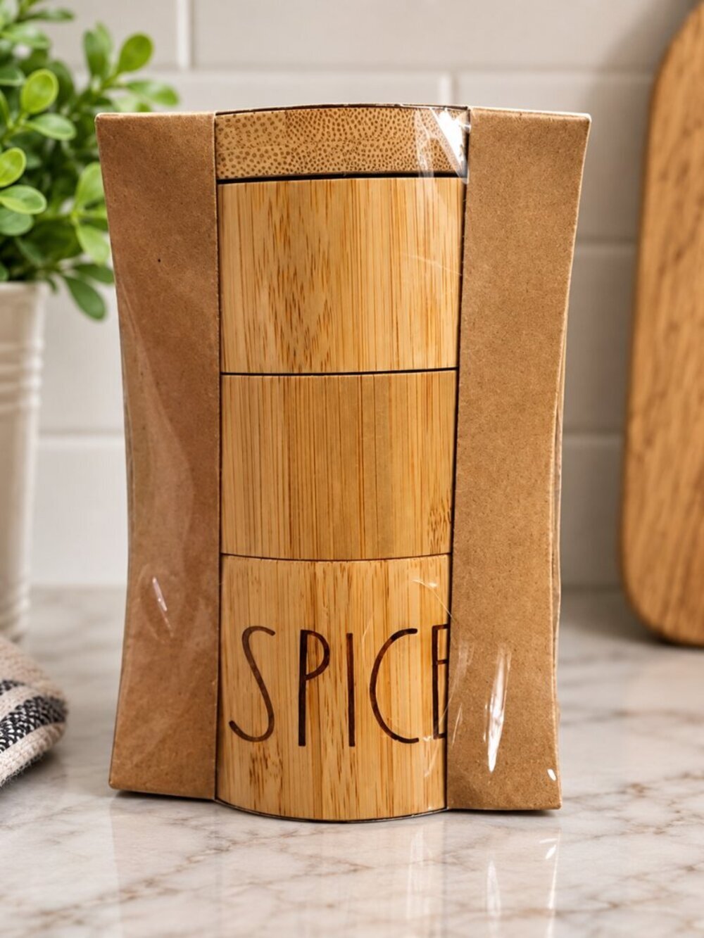 NWT Rae Dunn Wooden Spice Boxes Stackable Storage